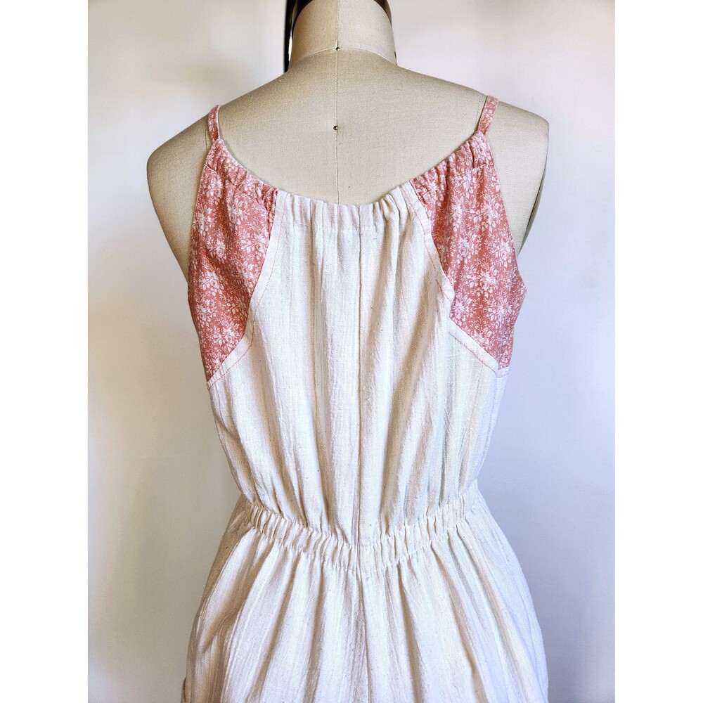 Vintage Mini Romper Jumpsuit Overall - Short Shorts Overall Boho Bohemian 80s XS - Picture 6 of 10
